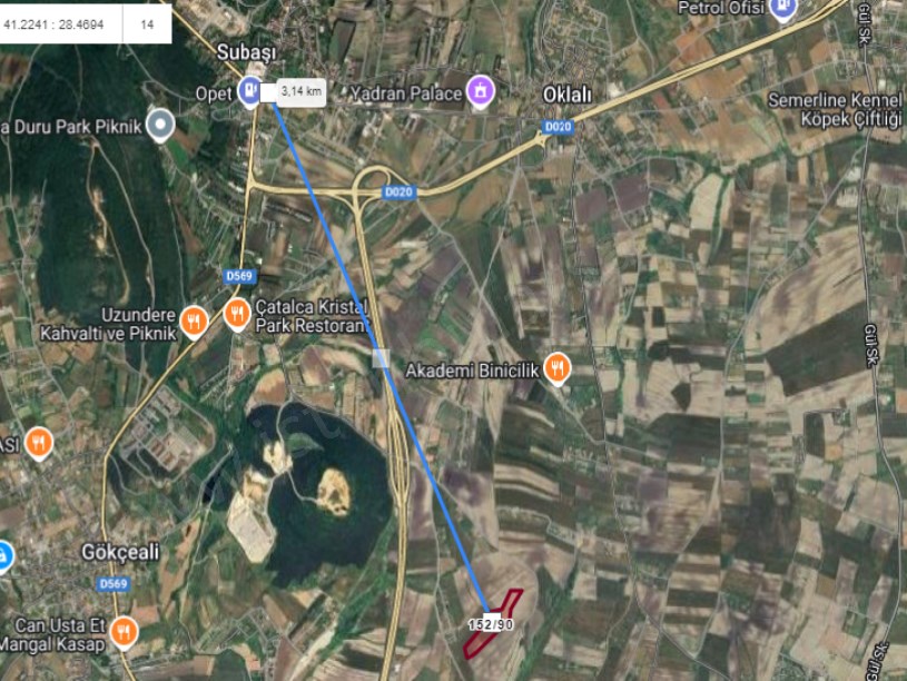 Çatalca Subaşı Mah Satılık Arsa , 910 m2 Evlerin Yakını Hisseli