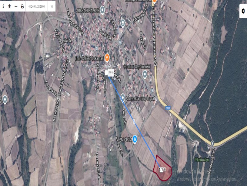 Çatalca İhsaniye Mah Satılık Arsa , 705 m2 Hisseli Yolu Var Evlerin Yakını