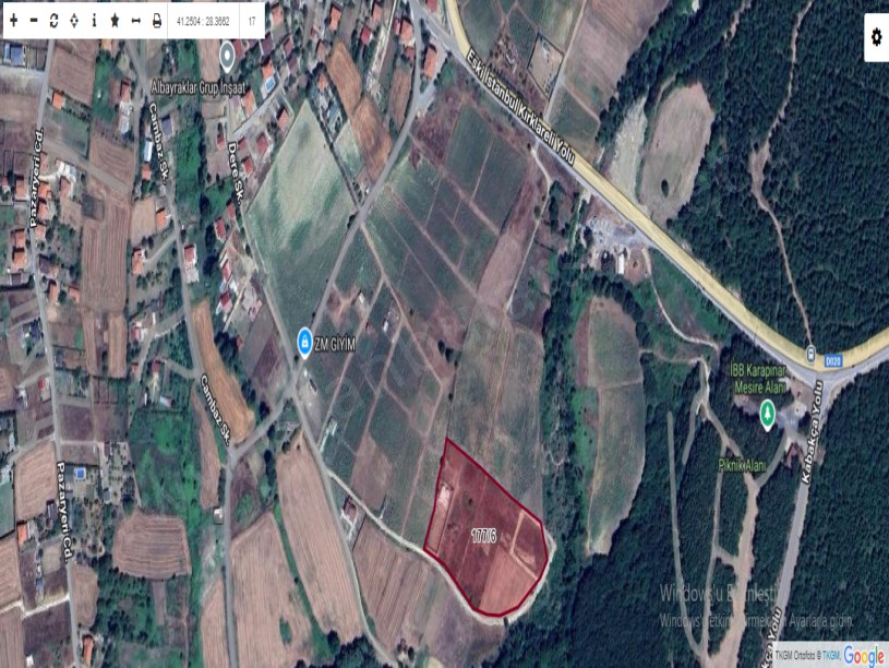 Çatalca İhsaniye Mah Satılık Arsa , 705 m2 Hisseli Yolu Var Evlerin Yakını
