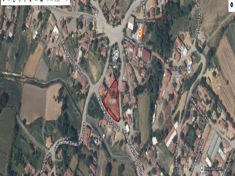 Edirne Uzunköprü Elmalı Köyünde Satılık Arsa ,1,412 m2 Merkezde Evlerin Yakını Yolu var