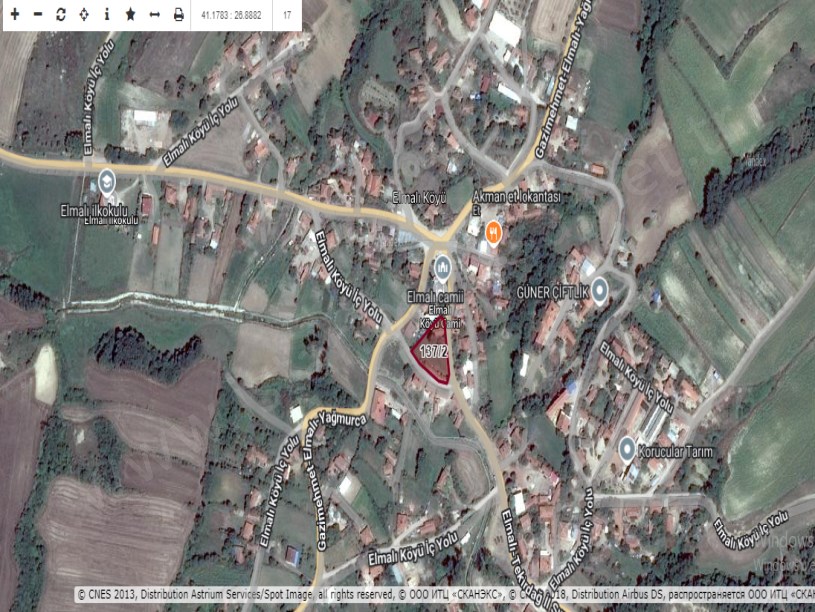 Edirne Uzunköprü Elmalı Köyünde Satılık Arsa ,1,412 m2 Merkezde Evlerin Yakını Yolu var