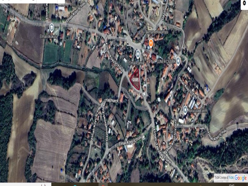 Edirne Uzunköprü Elmalı Köyünde Satılık Arsa ,1,412 m2 Merkezde Evlerin Yakını Yolu var