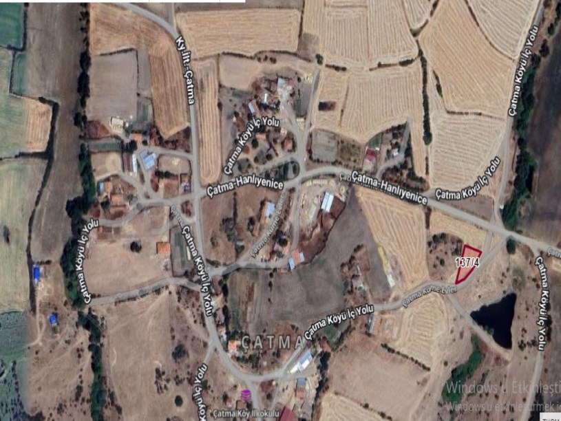 Edirne Lalapaşa Çatma Köyü Satılık Arsa , 624 M2 Köy İçi Müstakil Yolu Var  