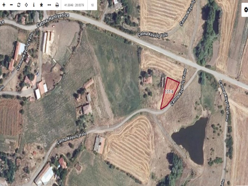 Edirne Lalapaşa Çatma Köyü Satılık Arsa , 624 M2 Köy İçi Müstakil Yolu Var  