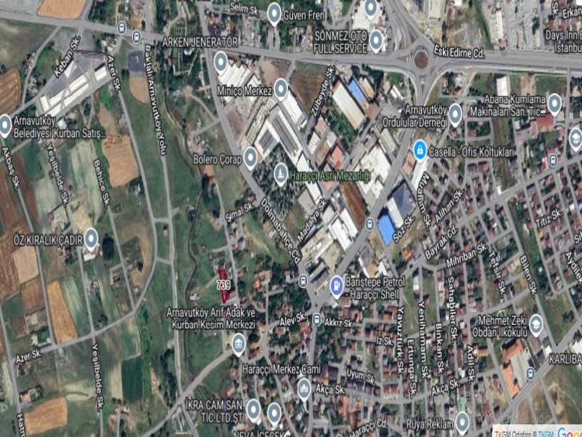 Arnavutköy Haraççıda Satılık Arsa , 710 M2 Müstakil 4 Kat İmarlı