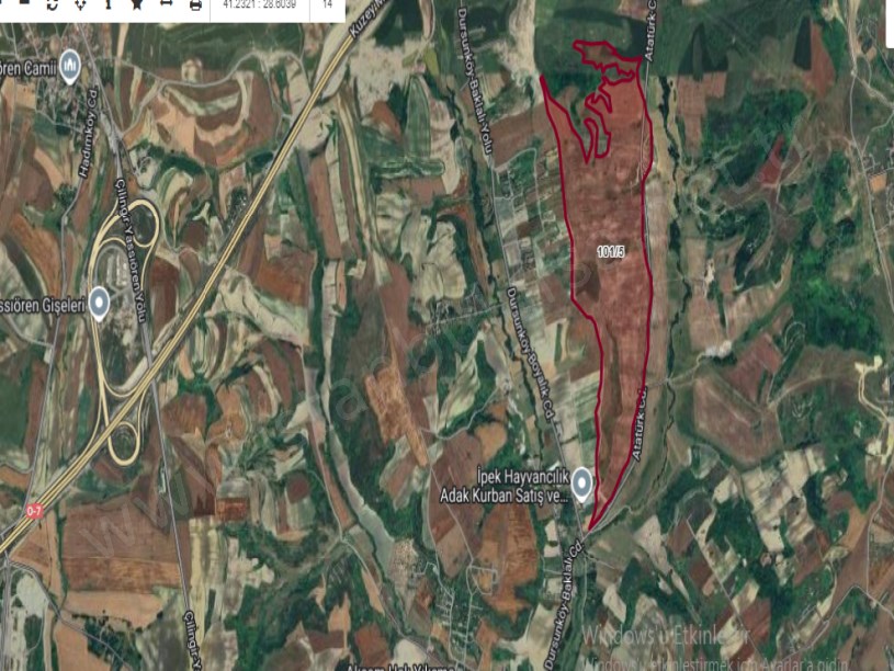 Arnavutköy Dursunköyde Satılık Arsa , 400 M2 Hisseli Cadde Cephe Evlerin Yakını 