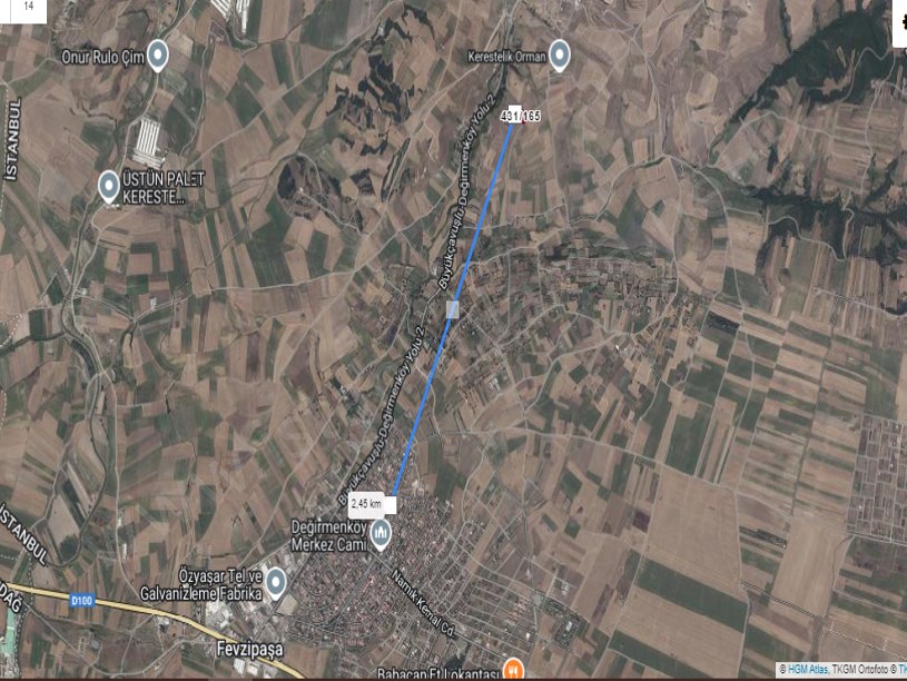 Silivri Değirmenköyde Satılık Arsa , 423 m2 Yolu Var Evlerin Yakını Hisseli