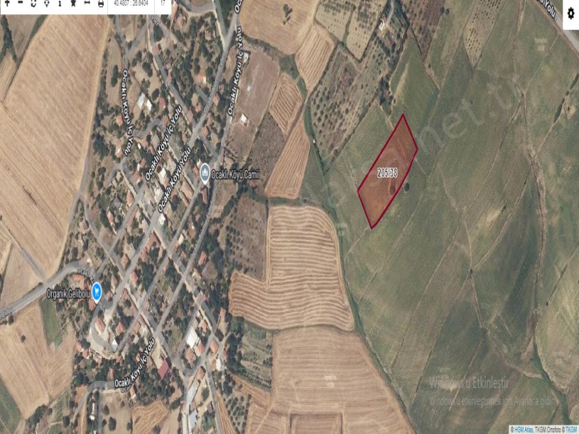 Çanakkale Gelibolu Ocaklı Köyü Satılık Arsa, 593 m2 Evlerin Yakını Hisseli