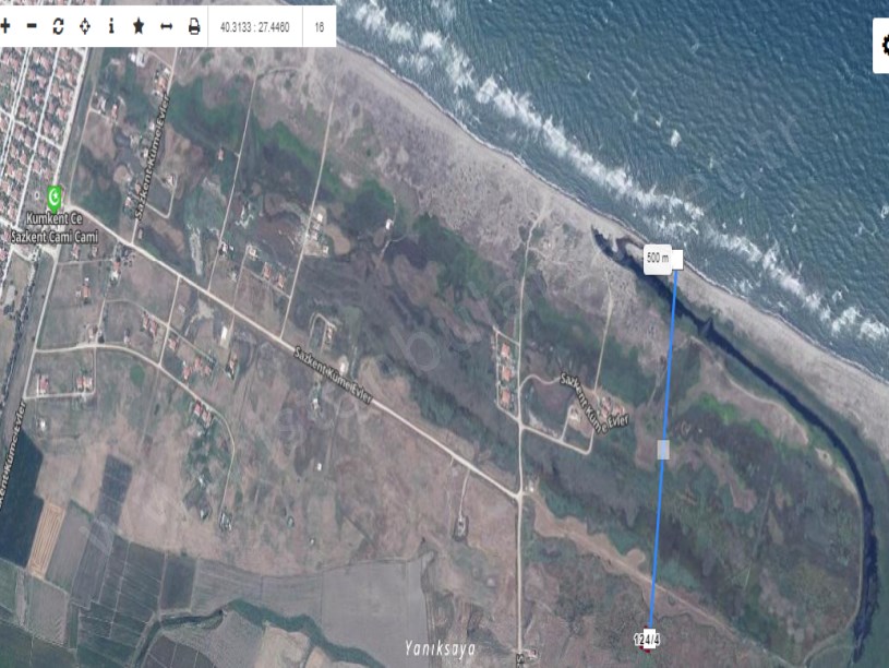Çanakkale Biga Gerlengeç Köyü Satılık Arsa ,  441 m2 Arsa Yolu Var Denize Yakın 