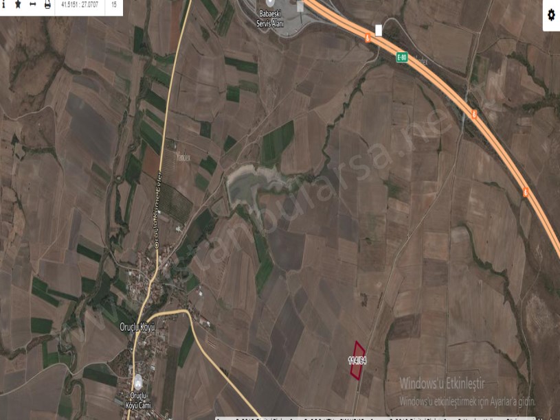 Kırklareli Babaeski Oruçlu Köyünde Satılık Arsa , 1,941 m2 Hisseli