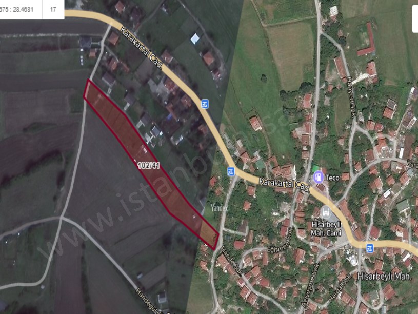Çatalca Hisarbeylide Satılık Arsa , 358 m2  Köyiçi İmarlı Yolu Var Evlerin Yakını