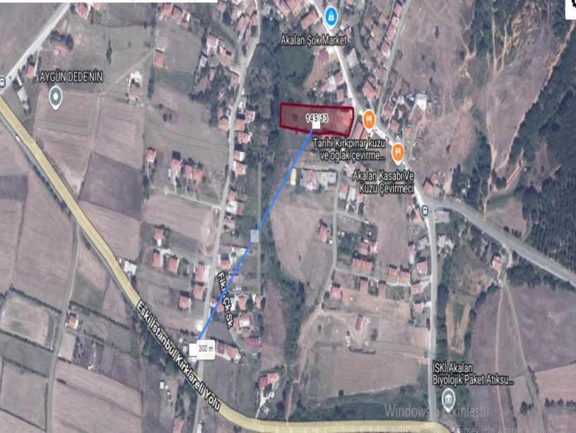 Çatalca Akalanda Satılık Arsa , 485 m2 İmarlı Merkezde  Yolu Var
