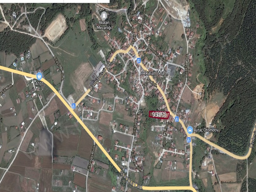 Çatalca Akalanda Satılık Arsa , 485 m2 İmarlı Merkezde  Yolu Var