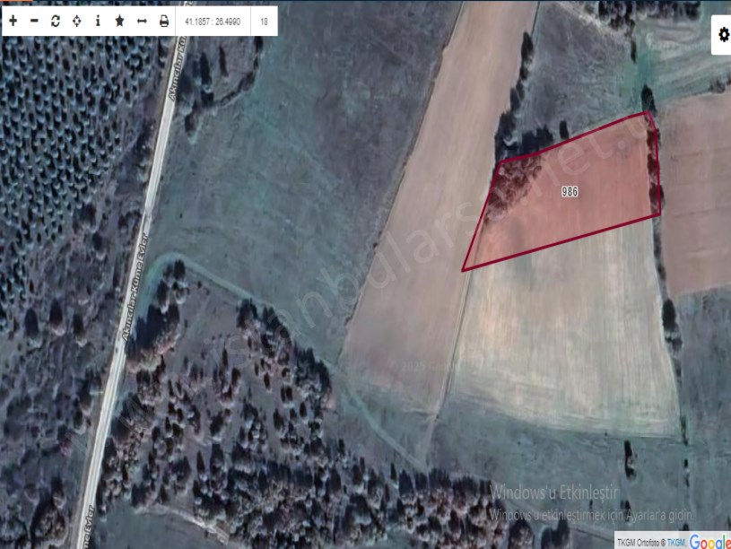 Edirne Meriç Akıncılar Köyünde Satılık Arsa , 159 M2 Hisseli