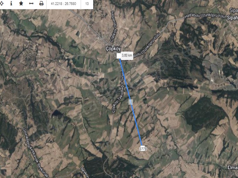 Edirne Uzunköprü Çöpköyde Satılık Arsa , 267 m2 Hisseli 