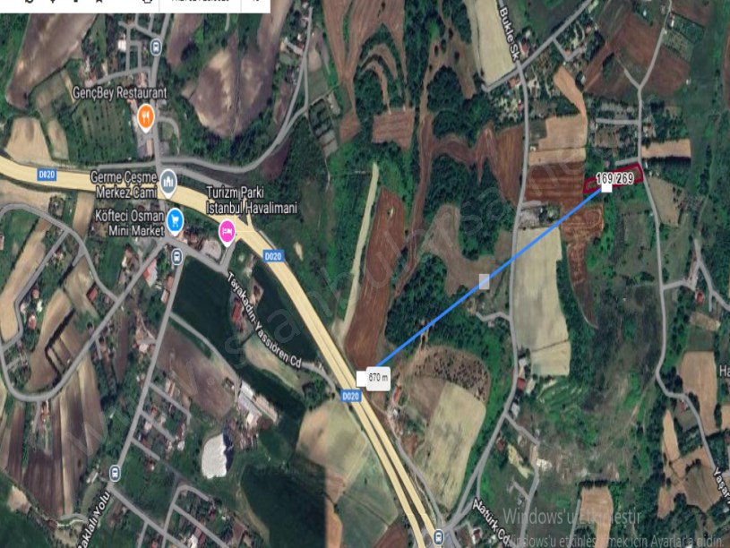 Arnavutköy Tayakadın Satılık Arsa ,  833 M2 Cadde Cephe Hisseli Merkezde 