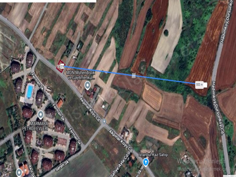 Arnavutköy Hadımköyde Satılık Arsa , 449 M2 Müstakil Cadde Cephe 