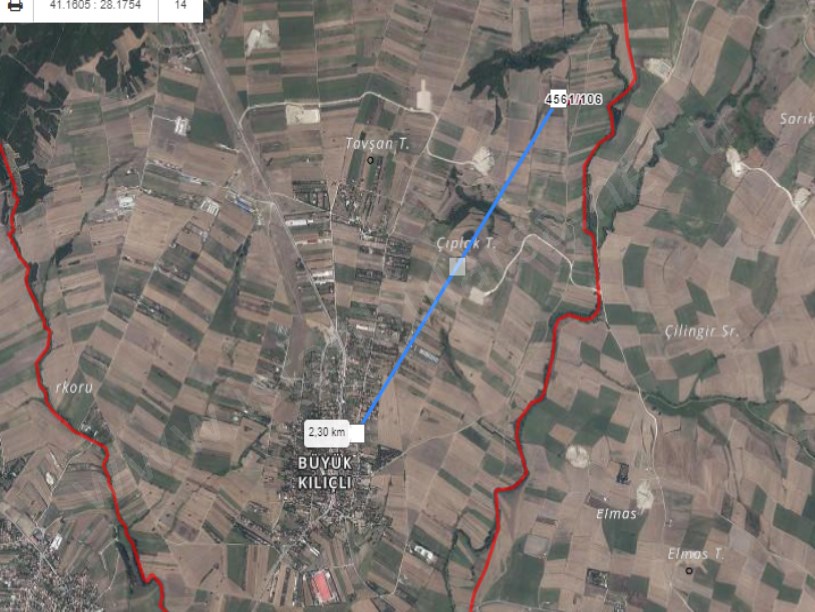 Silivri Büyükkılıçta Satılık Tarla , 2,521 m2 Müstakil Yola Cephe 