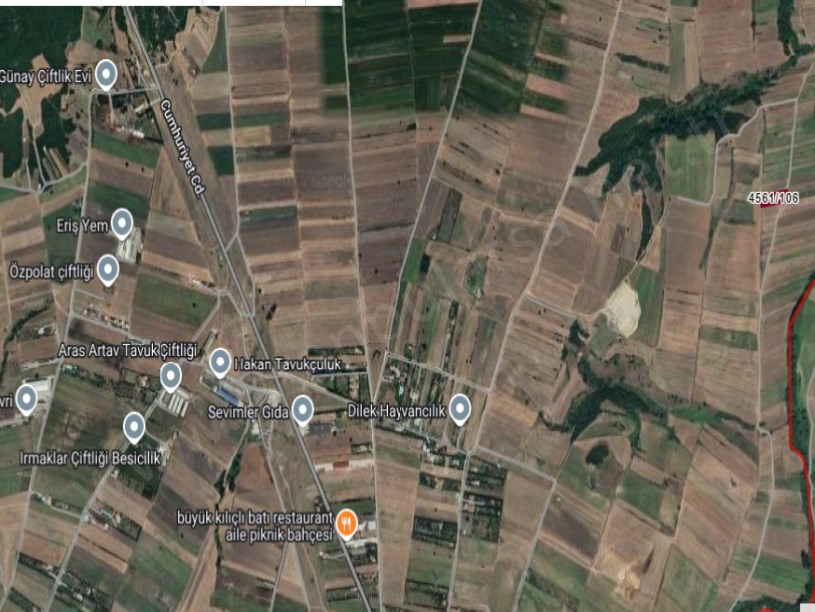 Silivri Büyükkılıçta Satılık Tarla , 2,521 m2 Müstakil Yola Cephe 