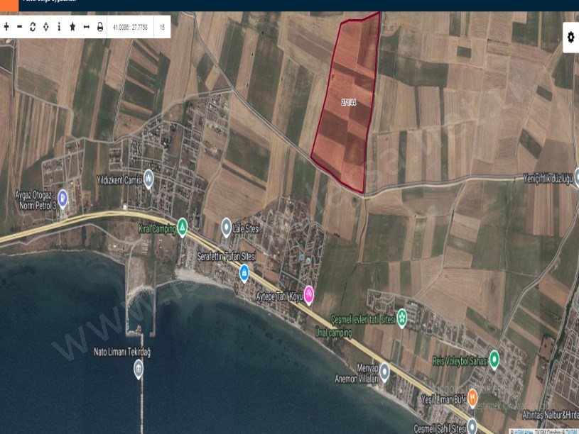 Tekirdağ Marmaraereğli Çeşmeli Mah Satılık Arsa , 213 m2 Hisseli Denize Yakın 