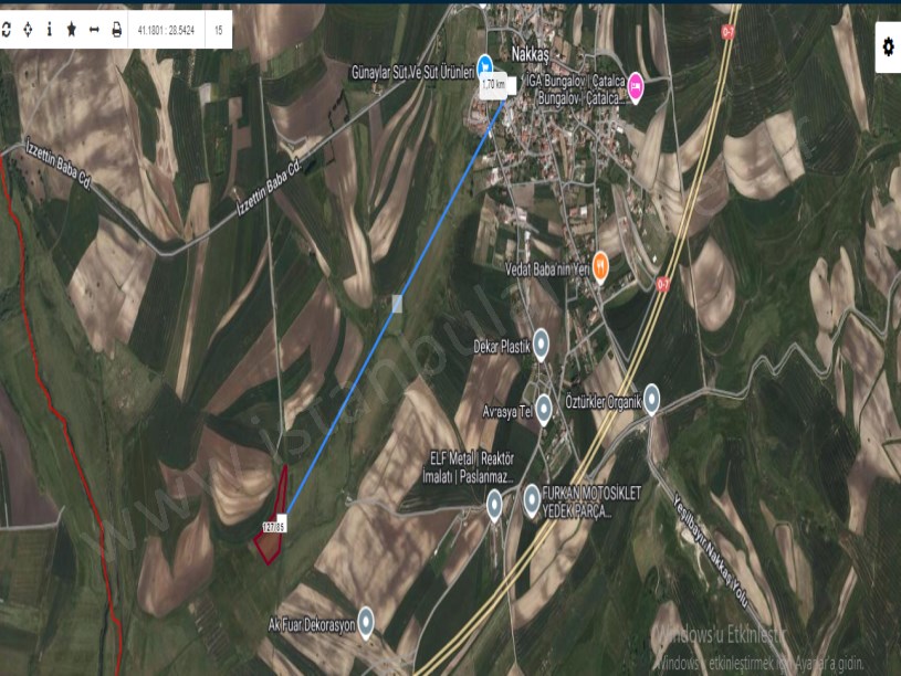 Çatalca Nakkaşta  Satılık Arsa , 1,875 M2 Çaplı Yolu Var Hisseli