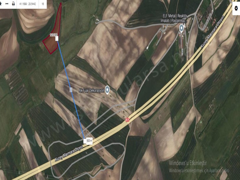 Çatalca Nakkaşta  Satılık Arsa , 1,875 M2 Çaplı Yolu Var Hisseli