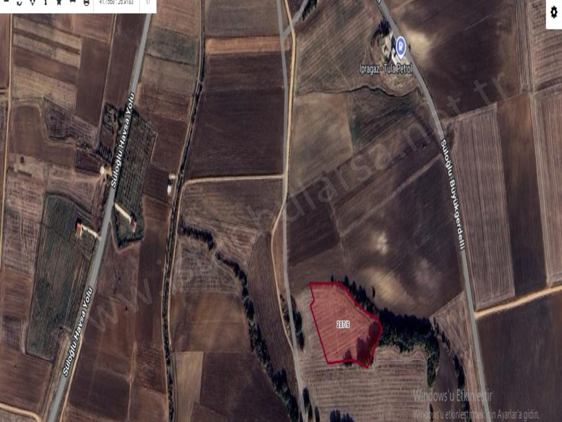 Edirne Süloğlu Şafak Mah Satılık Arsa , 1,938 m2 Hisseli Meraya Cephe
