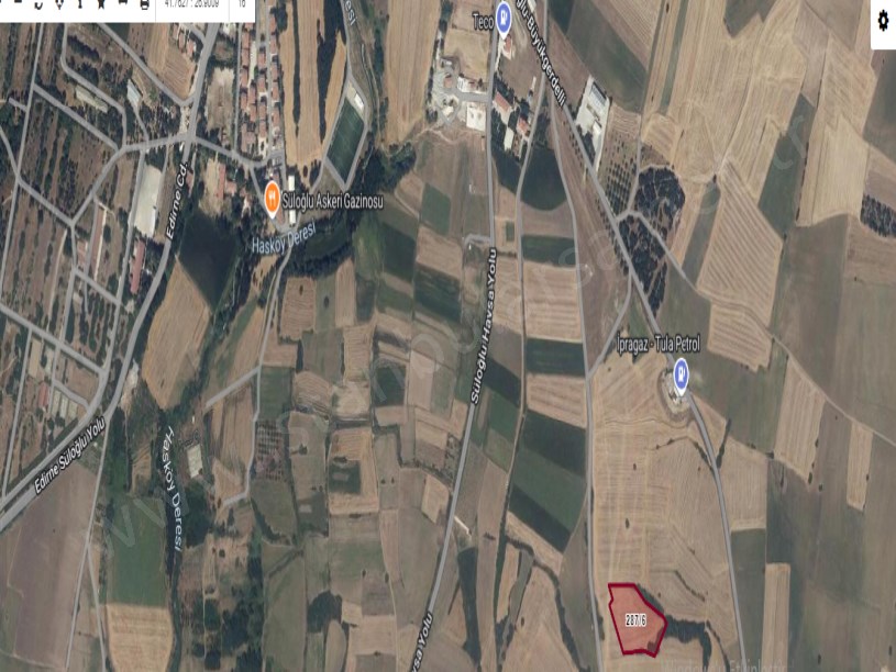 Edirne Süloğlu Şafak Mah Satılık Arsa , 1,938 m2 Hisseli Meraya Cephe