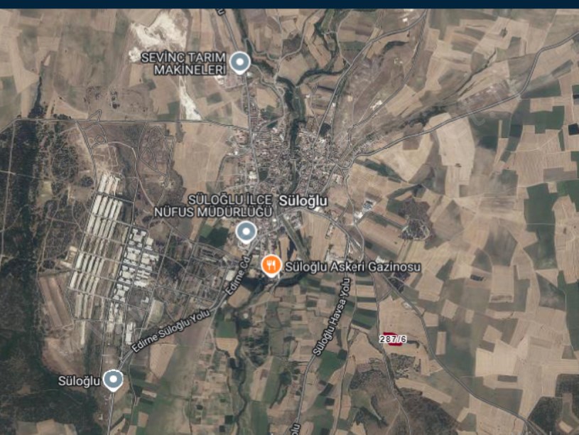 Edirne Süloğlu Şafak Mah Satılık Arsa , 1,938 m2 Hisseli Meraya Cephe