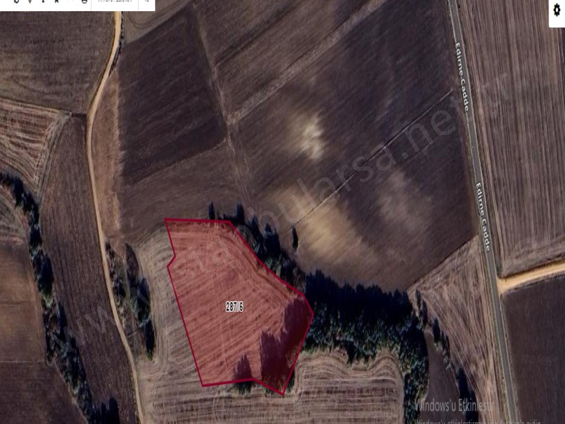 Edirne Süloğlu Şafak Mah Satılık Arsa , 1,938 m2 Hisseli Meraya Cephe