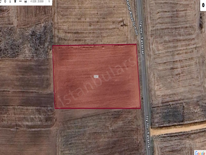 Edirne Süloğlu Tatarlar Köyünde Satılık Tarla , 5,683 m2 Cadde Cephe Müstakil