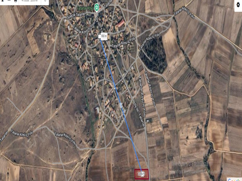 Edirne Süloğlu Tatarlar Köyünde Satılık Tarla , 5,683 m2 Cadde Cephe Müstakil