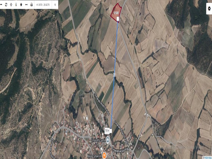 Tekirdağ  Malkara Çınaraltı Mah , Satılık Tarla , 8 Dönüm Müstakil Cadde Cephe 