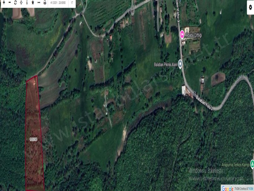 Arnavutköy Balabanda Satılık Arsa , 300 M2 Çevrili Yolu Var Hisseli 