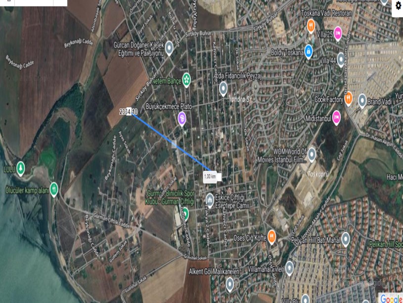 İstanbul Büyükçekmece Kumburgaz Mah Satılık Arsa , 248 m2 Tek Tapu  İmarlı  Göl Manzaralı