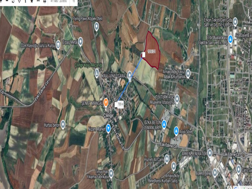 Arnavutköy Çilingirde Satılık Arsa , 488 M2 Hisseli 3 Kat İmarlı