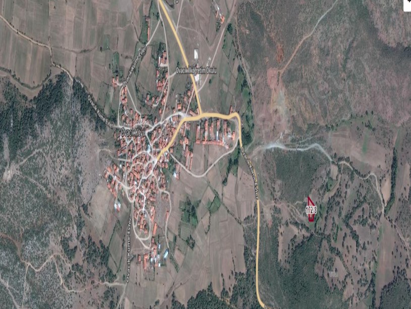 Kütahya Tavşanlı Ovacık Köyünde Satılık Tarla  , 1,478 m2 Müstakil