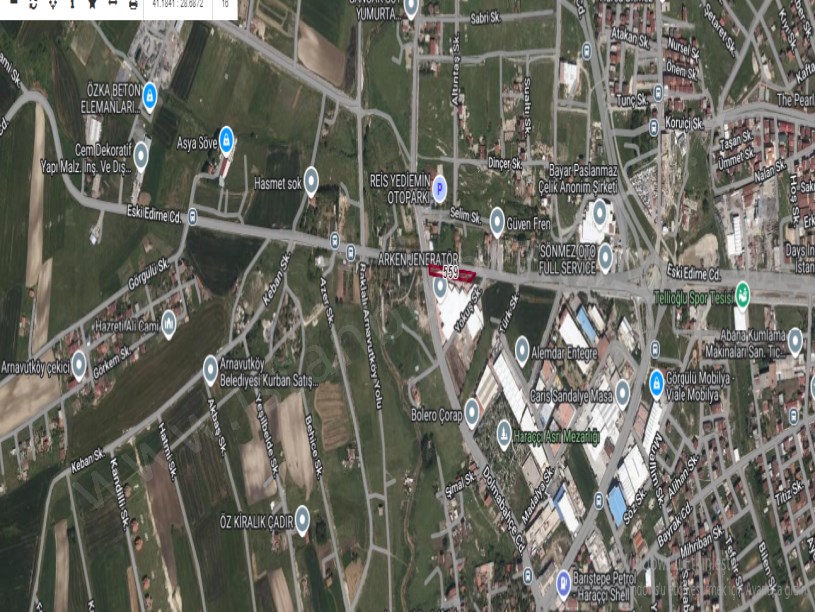Arnavutköy Haraççıda Satılık Arsa , 1,484 M2  Cadde Cephe İmarlı Müstakil