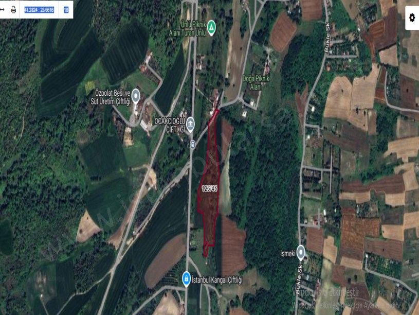 Arnavutköy Baklalıda Satılık Arsa , 265 M2 Çaplı Asfalt Cephe Çevrili