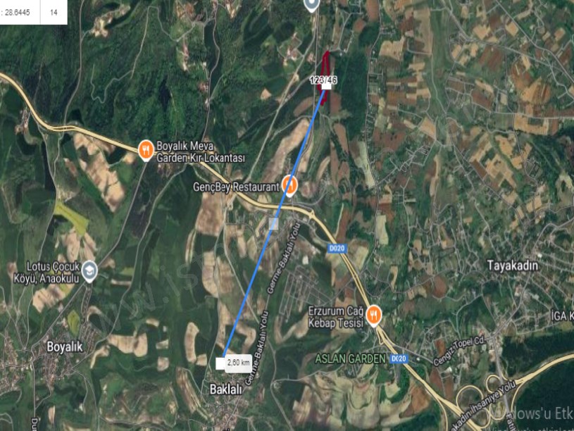 Arnavutköy Baklalıda Satılık Arsa , 265 M2 Çaplı Asfalt Cephe Çevrili