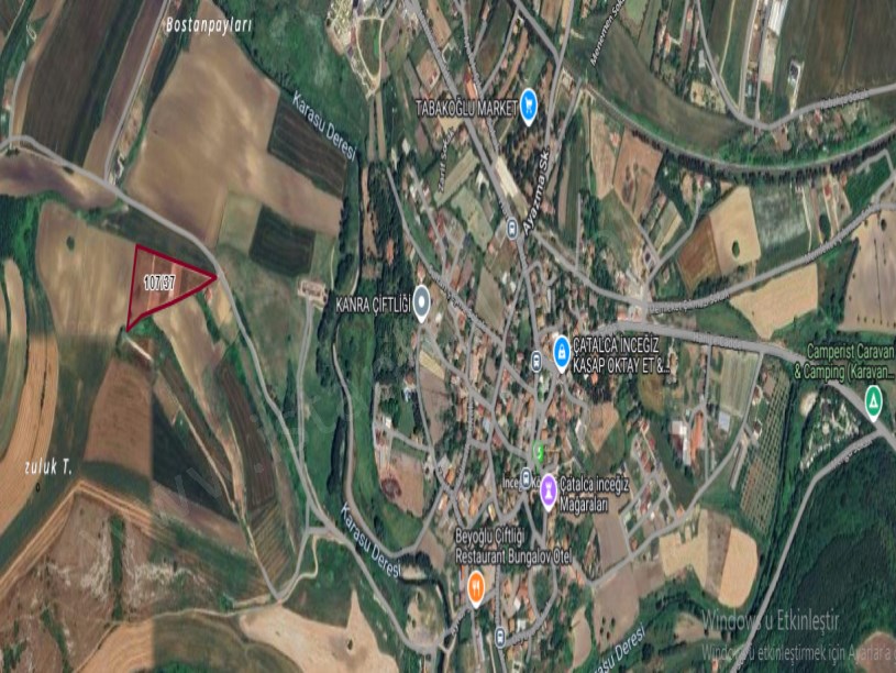 Çatalca İnceğizde Satılık Arsa , 606 M2 Çaplı Çevrili Yolu Mevcut 