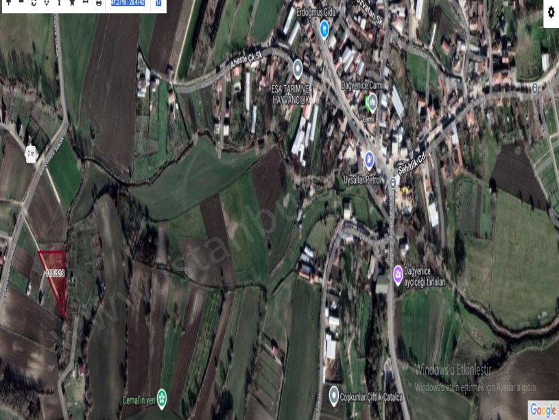 Çatalca Dağyenicede Satılık  Arsa , 208 M2 Çevrili Yolu var Çaplı