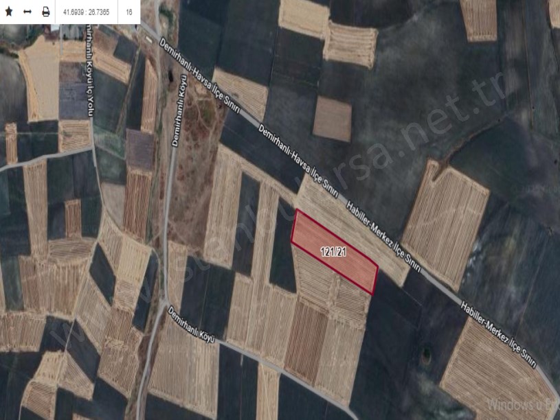 Edirne Merkez Demirhanlı Köyü Satılık Arsa , 261 m2 Hisseli