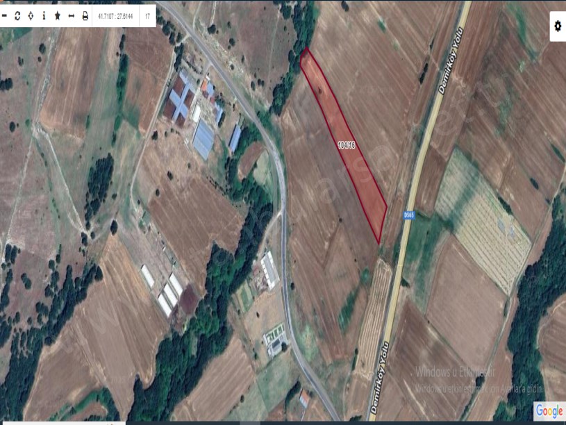 Kırklareli Pınarhisar Sütlüce Satılık Tarla , 8,700 M2 Müstakil Asfalta Yakın