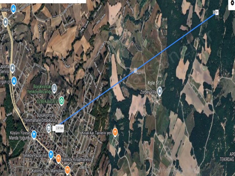 Tekirdağ Kapaklıda Satılık Arsa , 323 m2 Müstakil Yolu Var