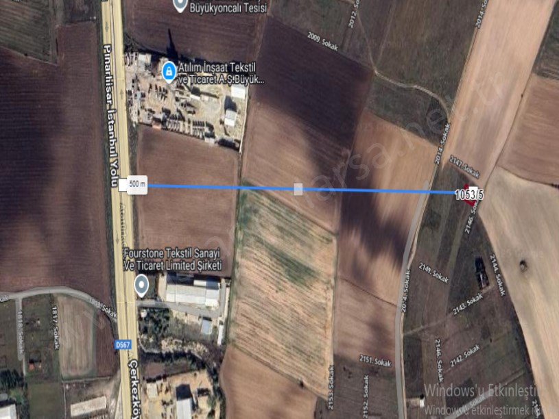 Tekirdağ Saray Büyükyoncalı Mah Satılık Arsa , 253 M2 Müstakil Yolu Var