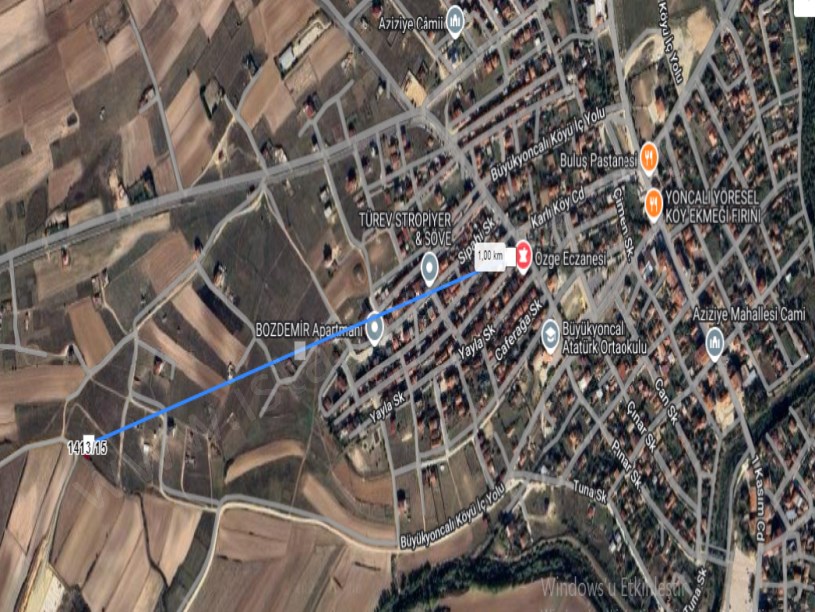 Tekirdağ Saray Büyükyoncalı Mah Satılık Arsa , 275 M2 Cadde Cephe Merkezde Tektapu