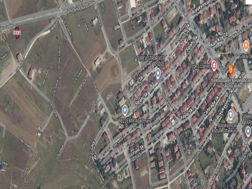 Tekirdağ Saray Büyükyoncalı Mah Satılık Arsa , 241 M2 Cadde Cephe Merkezde