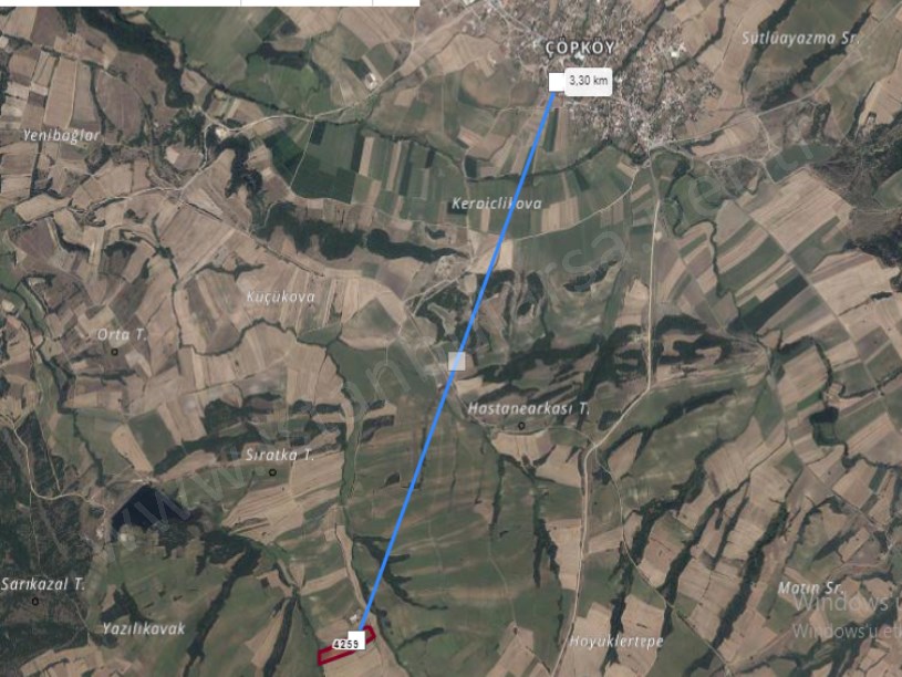 Edirne Uzunköprü Çöpköyde Satılık Arsa , 300 m2 Hisseli Yolu Var