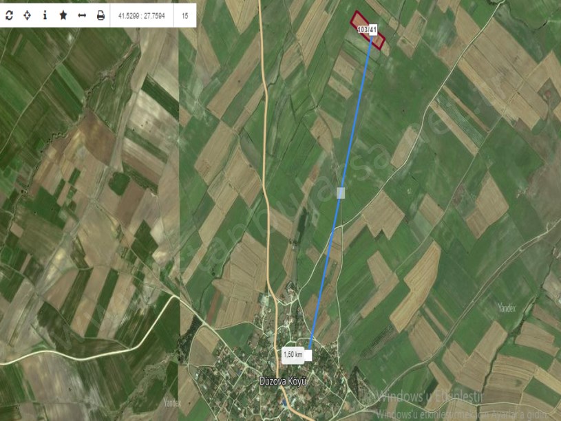 Kırklareli Vize Düzova Köyü Satılık Tarla , 12,918 m2 Tarla Müstakil 